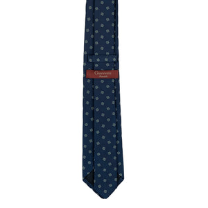 Necktie 100% Silk Blue White Pattern