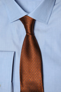Γραβάτα 100% Silk Μπλε σχέδιο χαλκού