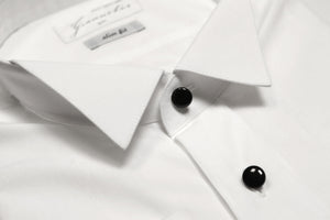 Άσπρος cotton μαύρο κουμπί Πουκάμισο