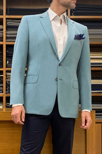Teal blue wool/cashmere jacket