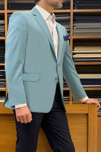 Teal blue wool/cashmere jacket