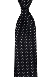 Black silk polka dot tie