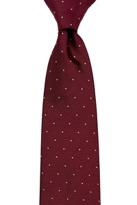 Bordeaux silk pin dot tie