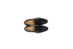 Men’s Black Patent Leather Tassel Loafers