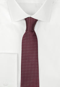 Necktie 100% Silk Bordeaux Pattern