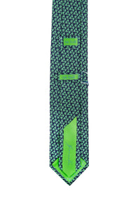 Necktie 100% Silk Blue Green pattern