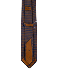 Necktie 100% Silk Blue brown Pattern