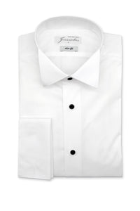 White cotton tux shirt slim