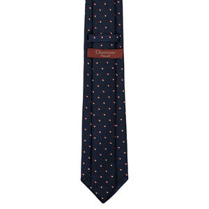 Necktie 100% Silk Blue White Red Pattern