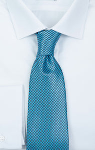 Necktie 100% Silk Blue electric dots