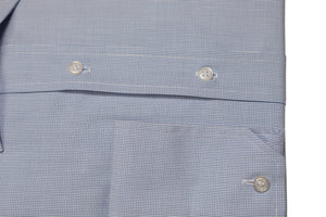 Blue small checkered cotton shirt