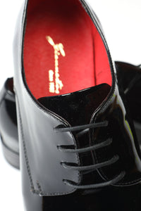 Patent leather derby shoes