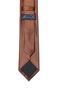 Necktie 100% Silk Bronze Blue pattern